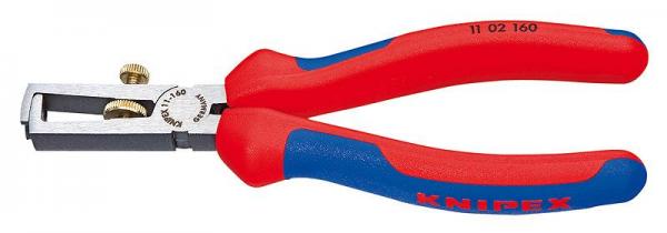 Knipex 1102160 Insulation Stripper black atramentized with multi-component grips 160 mm