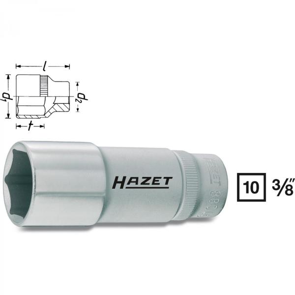 Hazet 880LG 3/8“ drive 6-point socket long/deep