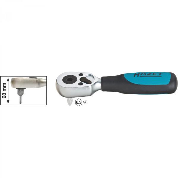 Hazet 863BK Short Reversible Ratchet for 6.3mm Bits