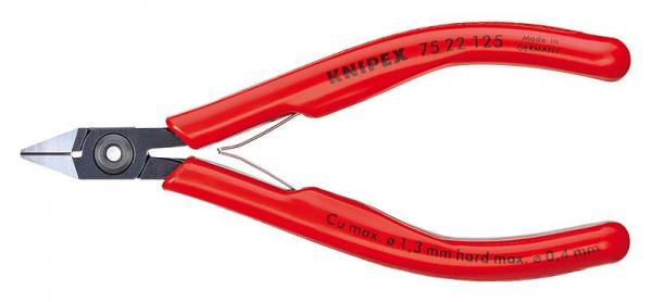 Knipex 7522125 Electronics Diagonal Cutter burnished with plastic grips 125 mm
