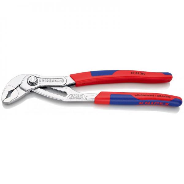 KNIPEX 8705 Cobra® Water Pump Pliers with multi-component grips grey atramentized