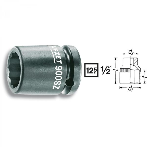 Hazet 900SZ 1/2“ drive 12-point impact sockets