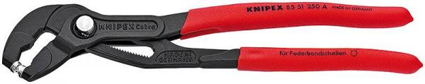 Knipex 8551250A Spring Hose Clamp Pliers grey atramentized with non-slip plastic coating 250 mm