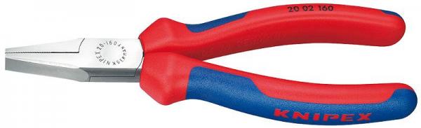 Knipex 2002140 Flat Nose Pliers black atramentized with multi-component grips 140 mm