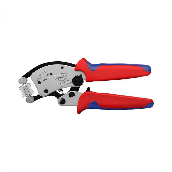 Knipex 975318 Twistor16 Self-Adjusting Crimping Pliers for End Sleeves (ferrules) burnished 180 mm