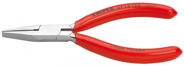Knipex 3713125 Flat Nose Pliers for precision mechanics chrome plated plastic coated 125 mm
