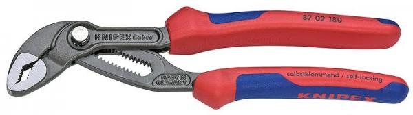KNIPEX 8702 Cobra® Water Pump Pliers with multi-component grips grey atramentized