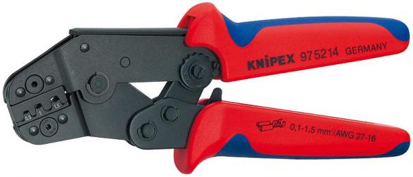 Knipex 975214 Crimping Pliers short design burnished with multi-component grips 195 mm